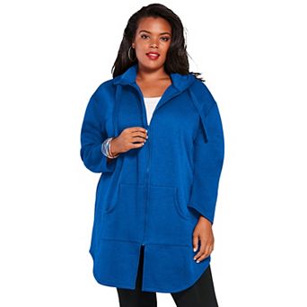 Roaman's Women's Plus Size Fleece Zip Hoodie Sweatshirt