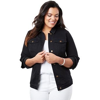 Roaman's Women's Plus Size Plus Size Classic Stretch Denim Jacket