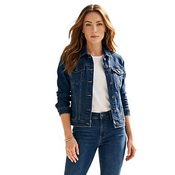 Roaman's Women's Plus Size Classic Stretch Denim Jacket