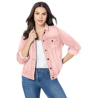 Roaman's Women's Plus Size Classic Stretch Denim Jacket