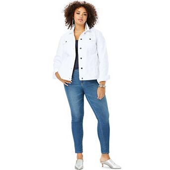 Roaman's Women's Plus Size Plus Size Classic Stretch Denim Jacket