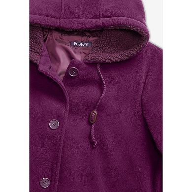 Roaman's Women's Plus Size Hooded Sherpa Fleece Coat