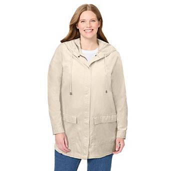Woman Within Plus Size Lightweight Utility Hoodie Jacket