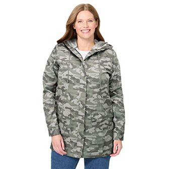 Woman Within Plus Size Lightweight Utility Hoodie Jacket