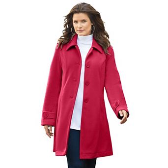 Roaman's Women's Plus Size Plus Size Button Up Fleece Jacket