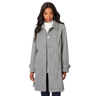 Roaman's Women's Plus Size Plus Size Button Up Fleece Jacket