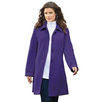 Roaman's Women's Plus Size Plus Size Button Up Fleece Jacket