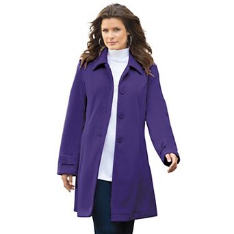 Roaman's Women's Plus Size Plus Size Button Up Fleece Jacket