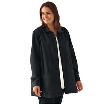 Woman Within Plus Size Pleat-Back Denim Jacket