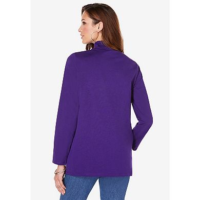 Roaman's Women's Plus Size Long Sleeve Mockneck Ultimate Tee