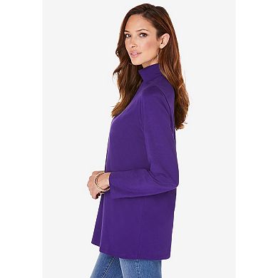 Roaman's Women's Plus Size Long Sleeve Mockneck Ultimate Tee