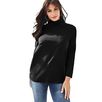 Roaman's Women's Plus Size Long Sleeve Mockneck Ultimate Tee