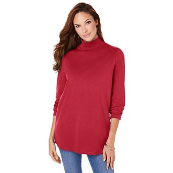 Roaman's Women's Plus Size Long Sleeve Mockneck Ultimate Tee