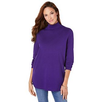 Roaman's Women's Plus Size Long Sleeve Mockneck Ultimate Tee