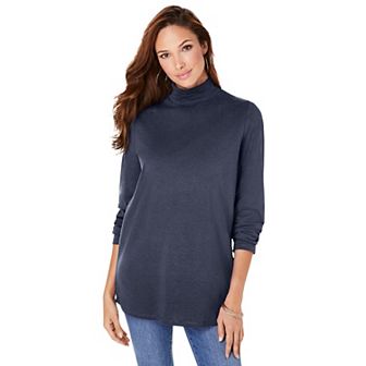 Roaman's Women's Plus Size Long Sleeve Mockneck Ultimate Tee