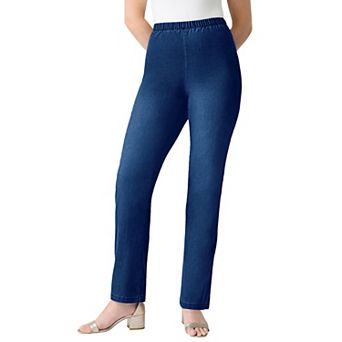 Roaman's Women's Plus Size Plus Size Comfort Stretch Straight Leg Jean