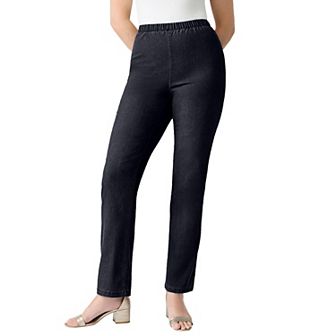 Roaman's Women's Plus Size Plus Size Comfort Stretch Straight Leg Jean