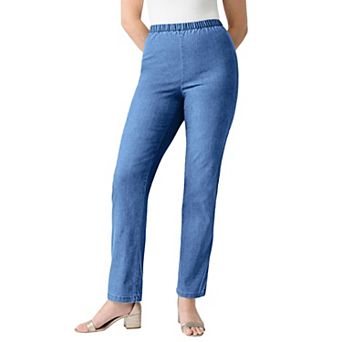 Roaman's Women's Plus Size Comfort Stretch Straight Leg Jean