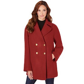 Roaman's Women's Plus Size Modern A-line Peacoat