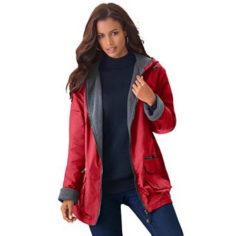 Roaman's Women's Plus Size Plus Size Hooded Nylon Jacket