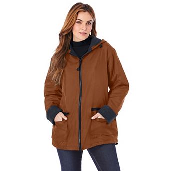 Roaman's Women's Plus Size Hooded Nylon Jacket