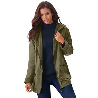 Roaman's Women's Plus Size Hooded Nylon Jacket