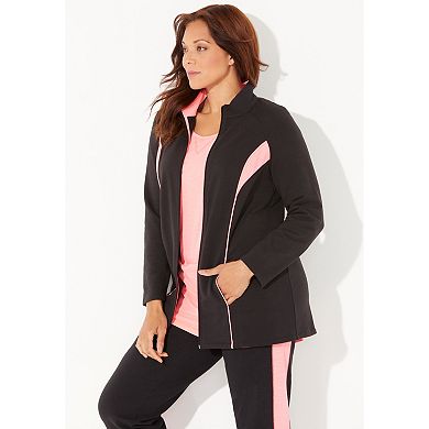Catherines Women's Plus Size Glam French Terry Active Jacket