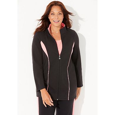 Catherines Women's Plus Size Glam French Terry Active Jacket
