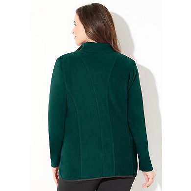 Catherines Women's Plus Size Micro Fleece Zip Jacket