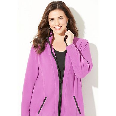Catherines Women's Plus Size Micro Fleece Zip Jacket
