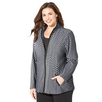 Catherines Women's Plus Size Micro Fleece Zip Jacket