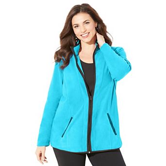Catherines Women's Plus Size Micro Fleece Zip Jacket
