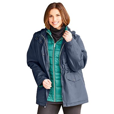 Catherines Women's Plus Size 3-in-1 Parka Jacket