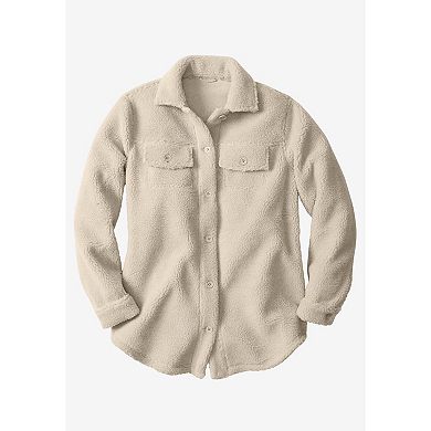 Woman Within Plus Size Berber Button-Front Jacket