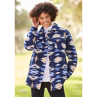 Woman Within Plus Size Berber Button-Front Jacket