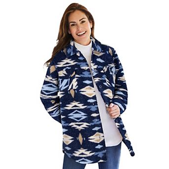 Woman Within Plus Size Berber Button-Front Jacket