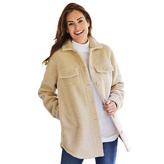 Woman Within Plus Size Berber Button-Front Jacket