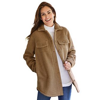 Woman Within Plus Size Berber Button-Front Jacket