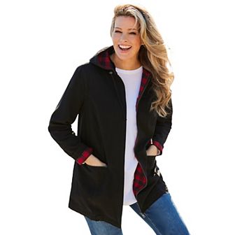 Woman Within Plus Size Flannel-Lined Denim Jacket