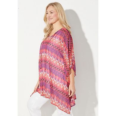 Catherines Women's Plus Size Georgette Peasant Poncho