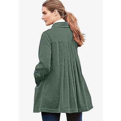 Woman Within Plus Size Pleat-Back Corduroy Jacket