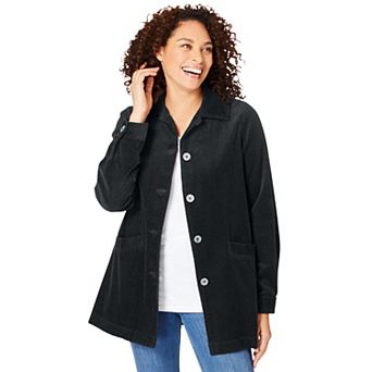 Woman Within Plus Size Pleat-Back Corduroy Jacket