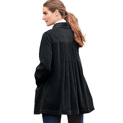 Woman within corduroy jacket sales