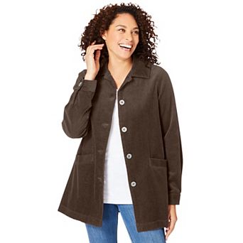 Woman Within Plus Size Pleat-Back Corduroy Jacket
