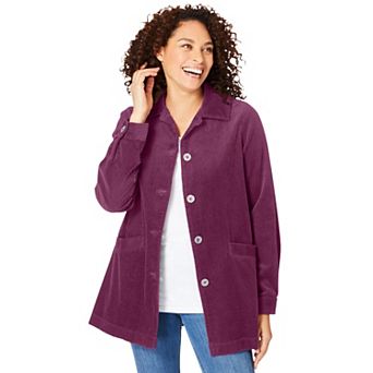 Woman Within Plus Size Pleat-Back Corduroy Jacket