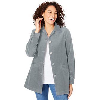 Woman Within Plus Size Pleat-Back Corduroy Jacket