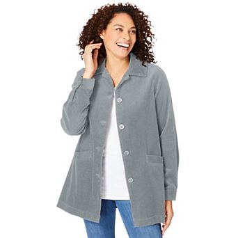 Woman Within Plus Size Pleat-Back Corduroy Jacket