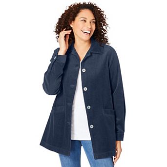 Woman Within Plus Size Pleat-Back Corduroy Jacket