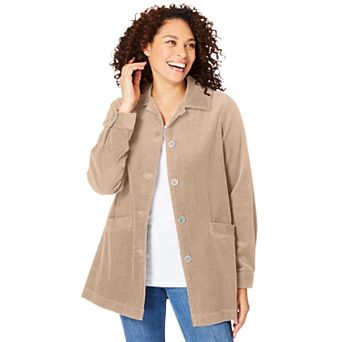 Woman Within Plus Size Pleat-Back Corduroy Jacket