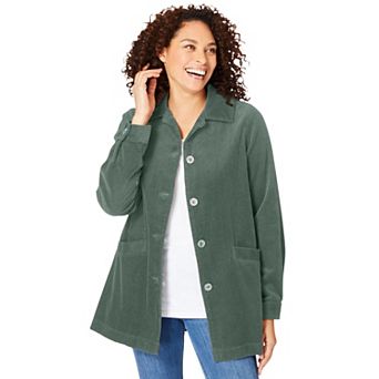 Woman Within Plus Size Pleat-Back Corduroy Jacket